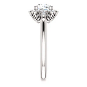 Cubic Zirconia Engagement Ring- The Amy Kiara (Customizable Cushion Cut) - Image 5