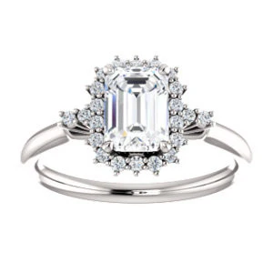 Cubic Zirconia Engagement Ring- The Amy Kiara (Customizable Emerald Cut) - Image 4