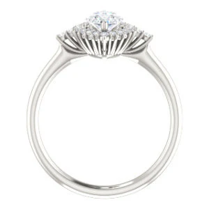 Cubic Zirconia Engagement Ring- The Amy Kiara (Customizable Marquise Cut) - Image 3