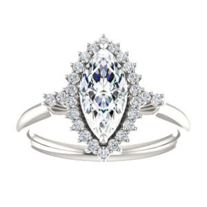 Cubic Zirconia Engagement Ring- The Amy Kiara (Customizable Marquise Cut) - Image 4