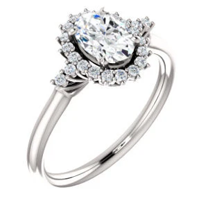 Cubic Zirconia Engagement Ring- The Amy Kiara (Customizable Oval Cut) - Image 2