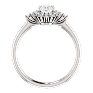 Cubic Zirconia Engagement Ring- The Amy Kiara (Customizable Oval Cut) - Image 3