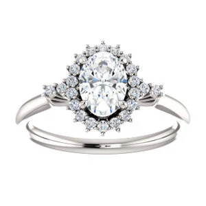 Cubic Zirconia Engagement Ring- The Amy Kiara (Customizable Oval Cut) - Image 4
