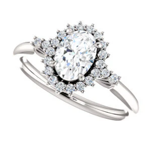 Cubic Zirconia Engagement Ring- The Amy Kiara (Customizable Oval Cut) - Image 6