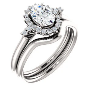 Cubic Zirconia Engagement Ring- The Amy Kiara (Customizable Oval Cut) - Image 7