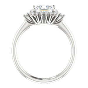 Cubic Zirconia Engagement Ring- The Amy Kiara (Customizable Princess Cut) - Image 3