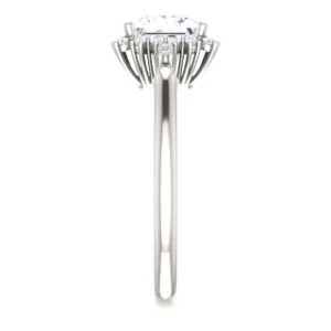 Cubic Zirconia Engagement Ring- The Amy Kiara (Customizable Princess Cut) - Image 5