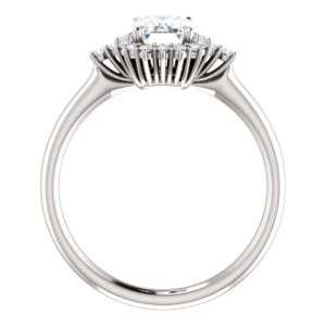 Cubic Zirconia Engagement Ring- The Amy Kiara (Customizable Radiant Cut) - Image 3