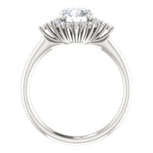 Cubic Zirconia Engagement Ring- The Amy Kiara (Customizable Round Cut) - Image 3