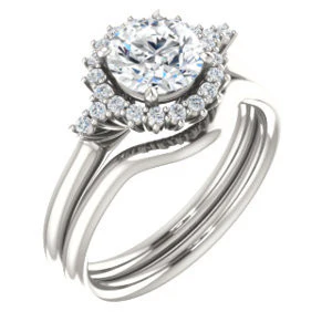 Cubic Zirconia Engagement Ring- The Amy Kiara (Customizable Round Cut) - Image 7