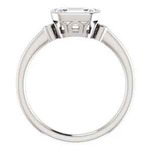 Cubic Zirconia Engagement Ring- The Analise (Customizable Emerald Cut) - Image 3