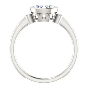 Cubic Zirconia Engagement Ring- The Analise (Customizable Oval Cut) - Image 3