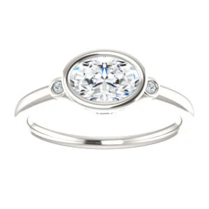 Cubic Zirconia Engagement Ring- The Analise (Customizable Oval Cut) - Image 4