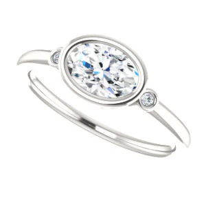 Cubic Zirconia Engagement Ring- The Analise (Customizable Oval Cut) - Image 6