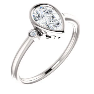 Cubic Zirconia Engagement Ring- The Analise (Customizable Pear Cut) - Image 2