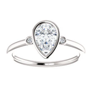 Cubic Zirconia Engagement Ring- The Analise (Customizable Pear Cut) - Image 4