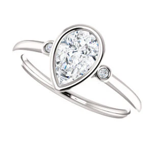 Cubic Zirconia Engagement Ring- The Analise (Customizable Pear Cut) - Image 6