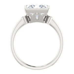 Cubic Zirconia Engagement Ring- The Analise (Customizable Princess Cut) - Image 3