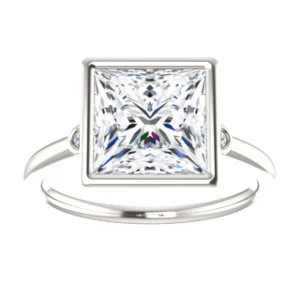 Cubic Zirconia Engagement Ring- The Analise (Customizable Princess Cut) - Image 4