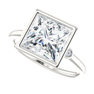 Cubic Zirconia Engagement Ring- The Analise (Customizable Princess Cut) - Image 6