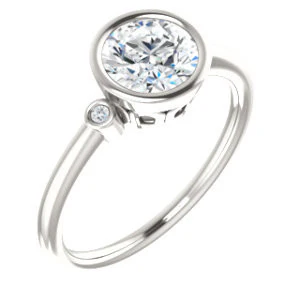Cubic Zirconia Engagement Ring- The Analise (Customizable Round Cut) - Image 2