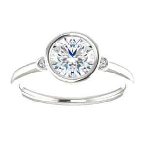 Cubic Zirconia Engagement Ring- The Analise (Customizable Round Cut) - Image 4