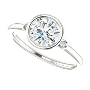 Cubic Zirconia Engagement Ring- The Analise (Customizable Round Cut) - Image 6
