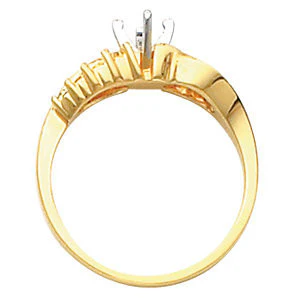 Cubic Zirconia Engagement Ring- The Anastasia (Customizable 9-stone Artisan Design) - Image 3