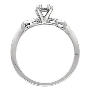 Cubic Zirconia Engagement Ring- The Ariana (Customizable Petite 3-stone with Filigree) - Image 3