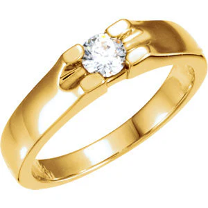 Cubic Zirconia Engagement Ring- The Bonnie (0.25-1.00 Carat Round or Asccher Cut Wide Prong Solitaire) - Image 3