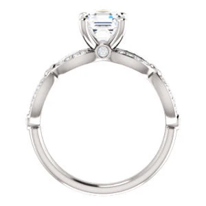 Cubic Zirconia Engagement Ring- The Catalina (Customizable Asscher Cut) - Image 3