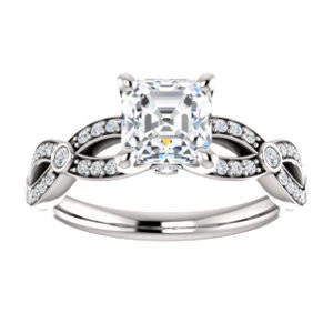 Cubic Zirconia Engagement Ring- The Catalina (Customizable Asscher Cut) - Image 4