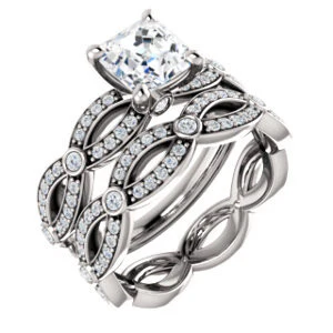 Cubic Zirconia Engagement Ring- The Catalina (Customizable Asscher Cut) - Image 7