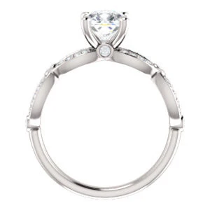 Cubic Zirconia Engagement Ring- The Catalina (Customizable Cushion Cut) - Image 3