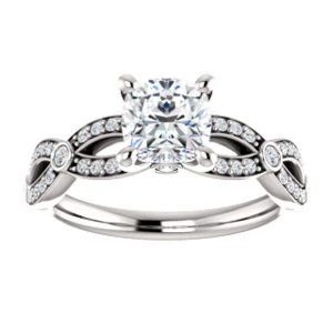 Cubic Zirconia Engagement Ring- The Catalina (Customizable Cushion Cut) - Image 4