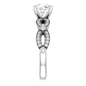 Cubic Zirconia Engagement Ring- The Catalina (Customizable Cushion Cut) - Image 5