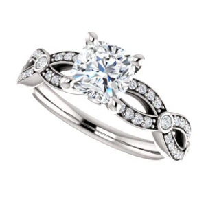 Cubic Zirconia Engagement Ring- The Catalina (Customizable Cushion Cut) - Image 6