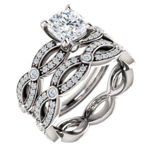 Cubic Zirconia Engagement Ring- The Catalina (Customizable Cushion Cut) - Image 7