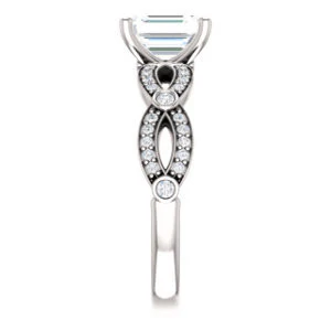 Cubic Zirconia Engagement Ring- The Catalina (Customizable Emerald Cut) - Image 5
