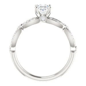 Cubic Zirconia Engagement Ring- The Catalina (Customizable Oval Cut) - Image 3