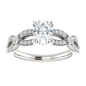 Cubic Zirconia Engagement Ring- The Catalina (Customizable Oval Cut) - Image 4