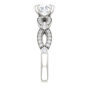 Cubic Zirconia Engagement Ring- The Catalina (Customizable Oval Cut) - Image 5