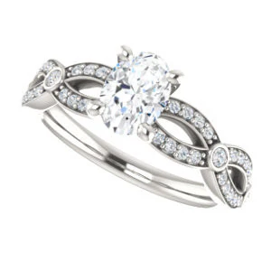Cubic Zirconia Engagement Ring- The Catalina (Customizable Oval Cut) - Image 6