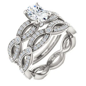Cubic Zirconia Engagement Ring- The Catalina (Customizable Oval Cut) - Image 7