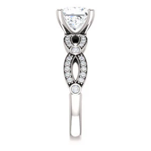 Cubic Zirconia Engagement Ring- The Catalina (Customizable Princess Cut) - Image 11