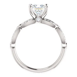 Cubic Zirconia Engagement Ring- The Catalina (Customizable Princess Cut) - Image 3