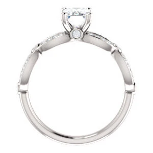Cubic Zirconia Engagement Ring- The Catalina (Customizable Radiant Cut) - Image 3