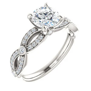 Cubic Zirconia Engagement Ring- The Catalina (Customizable Round Cut) - Image 2