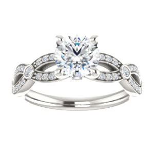 Cubic Zirconia Engagement Ring- The Catalina (Customizable Round Cut) - Image 4