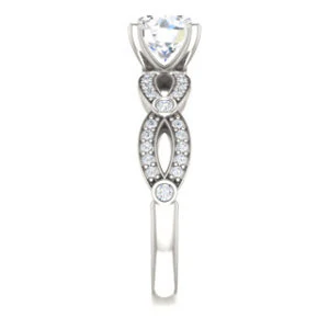 Cubic Zirconia Engagement Ring- The Catalina (Customizable Round Cut) - Image 5